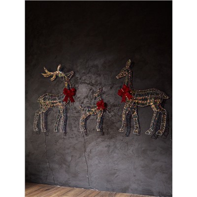 Фигура световая FROSTY «Семья оленей», 64, 100, 100 см, 1740 LED, 220V, свечение тёплое белое