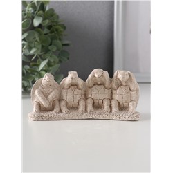 Фигурка гипс «Черепахи ничего не вижу, не слышу, не скажу, не делаю», 13×4.5×5.5 см, слоновая кость