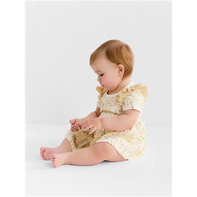 Платье - боди для девочки с шапочкой MINAKU Nature, рост 86-92 см, бежевое