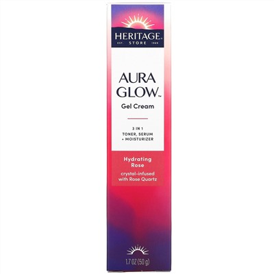 Heritage Store, Aura Glow Gel Cream, Hydrating Rose, 1.7 oz (50 g)