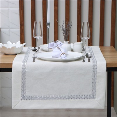 Дорожка Этель со стразами, 118×60 ±5 см, цвет молочный, п/э