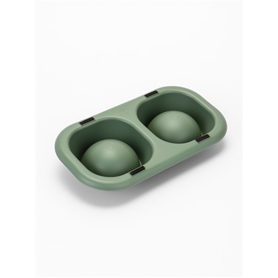 Миска для животных «Дубль Мини», 200 мл, покрытие Soft-touch, пластик, цвет изумруд