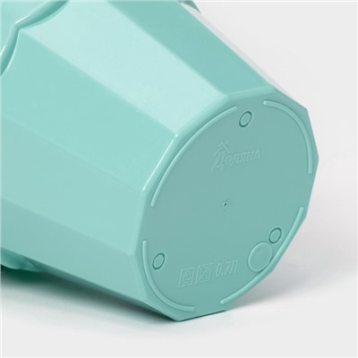 Горшок для цветов с поддоном Доляна «Эрика», 0.7 л, цвет бирюзовый