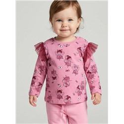 Джемпер детский трикотажный для девочек (футболка с длинными рукавами)