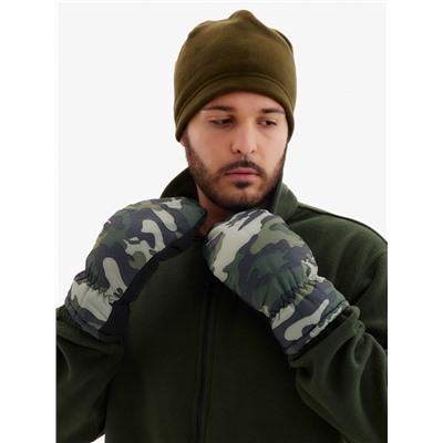 Варежки флисовые зимние мужские, размер 25 см, хаки