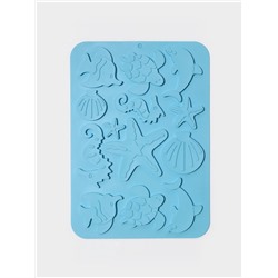 Форма для шоколада Доляна «Морская история», силикон, 23×16×0.5 см, 13 ячеек, голубая
