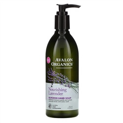 Avalon Organics, Глицериновое мыло для рук, питательная лаванда, 355 мл (12 жидких унций)