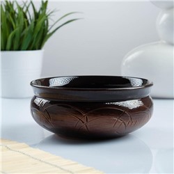 Тарелка глубокая Борисовская керамика «Старина», 500 мл, 14×6 см, коричневая