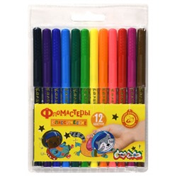 Фломастеры 12цв "ЗВЕЗДОЧКИ" смываемые ФФКМ12 Каляка-Маляка