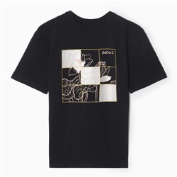 Футболка женская, чёрная, размер ONE SIZE (42-46)