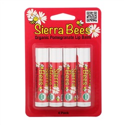 Sierra Bees, органические бальзамы для губ, гранат, 4 штуки по 4,25 г (0,15 унции)