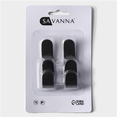 Крючки самоклеящиеся SAVANNA Black Loft, 4 шт., металл, 2.8×5.5×1.8 см, чёрные