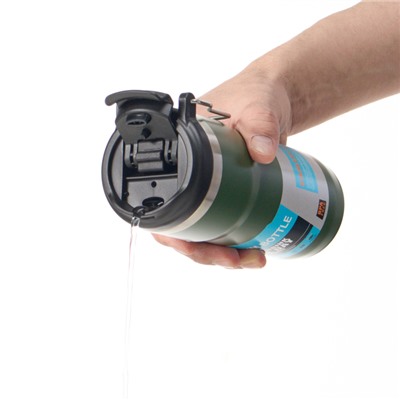 Термокружка «Путешествие», 600 мл, 20.7×7.5 см, сохраняет тепло до 12 ч, нержавеющая сталь, зелёная