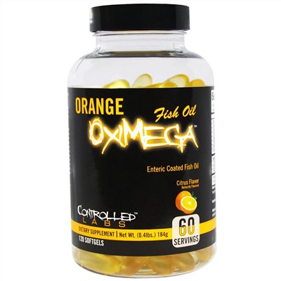 Controlled Labs, Апельсиновый рыбий жир OxiMega с цитрусовым вкусом, 120 мягких желатиновых капсул