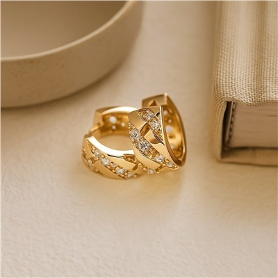 Серьги коллекция "Xuping" покрытие позолота, вставка: фианиты, арт.004.087