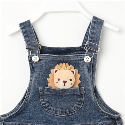 Полукомбинезон для девочек, цвет синий, рост 74 см