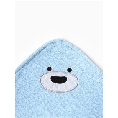 Махровое полотенце с уголком «Крошка Я. Мишка», 75×75 см, хлопок 100%, голубое
