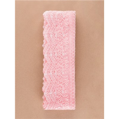 Кружево на сетке, 85 мм, 11±1 м, нежно-розовое