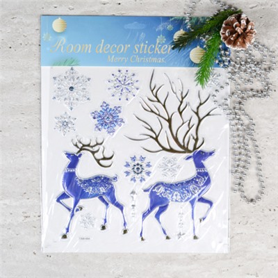 Наклейка новогодняя 38х30 Новый год / 610-286 /уп 12/420/ (Дед Мороз )