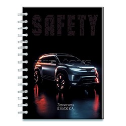 Записная книжка 100л. А6 на гребне 7БЦ, "Авто на черном"