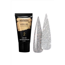 Manita Professional Акриловый гель для ногтей светоотражающий №02, 30 мл KRISTALLER, 1110026