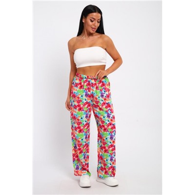 брюки 74365 (Цветы на белом)