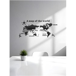Набор наклеек интерьерных TAKE IT EASY «Карта мира», зеркальные, декор настенный, панно, 105×230 см