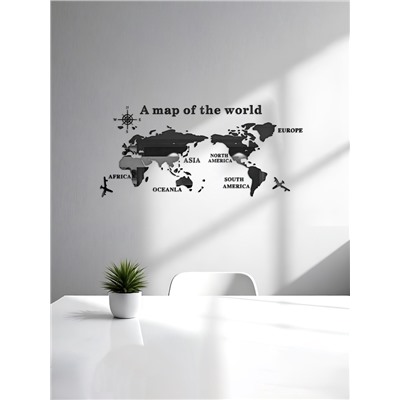 Набор наклеек интерьерных TAKE IT EASY «Карта мира», зеркальные, декор настенный, панно, 105×230 см