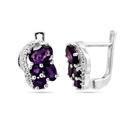 Серьги из серебра аметист, Джанис