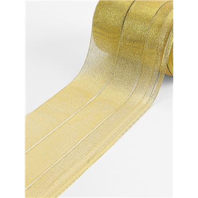 Набор парчовых лент, 5 шт., размер лент: 6/10/20/40/50 мм, 23±1 м, цвет золотой