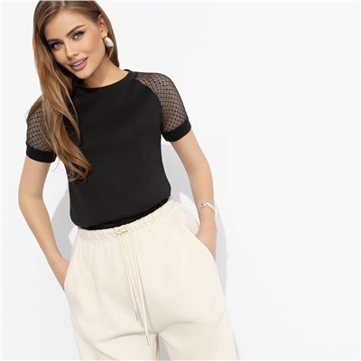 Футболка комбинированная с гипюром, Талант перемен (тайна)