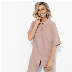 Рубашка из фактурной ткани, Шёлковая уверенность (капучино)