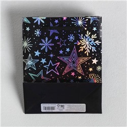 Пакет подарочный голографический новогодний «Волшебного Нового года», S 12×15×5.5 см