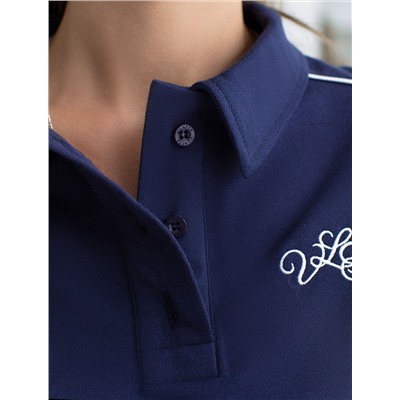 Футболка-поло из фактурного трикотажа