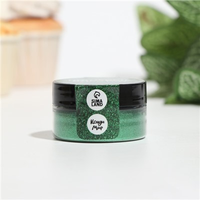 Блёстки пищевые КондиМир крупной фракции, зеленые, 10 г