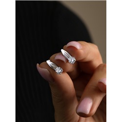 Серьги из серебра с фианитами родированные 925 пробы S2180111010р