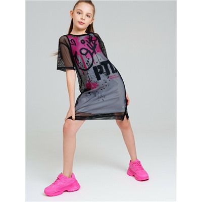 Комплект трикотажный для девочек: платье-футболка, туника