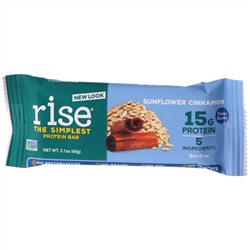 Rise Bar, THE SIMPLEST PROTEIN BAR, Sunflower Cinnamon, 12 Bars, 2.1 oz (60 g) Each