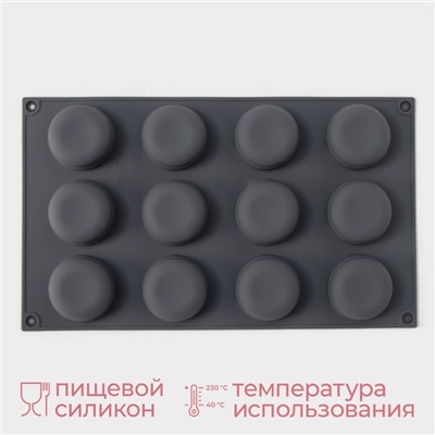 Форма для выпечки и муссовых десертов KONFINETTA «Паутина», силикон, 29.5×17.5×2.5 см, 12 ячеек (4.2×2.5 см), серая