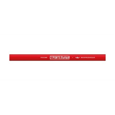 Карандаш "Строительный" 1P-1371 красный корпус Воскресенская Карандашная Фабрика