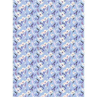 Упаковочная бумага глянц. 70*100см,  "Floral mood", 80 г/м2, ассорти, 5 дизайнов