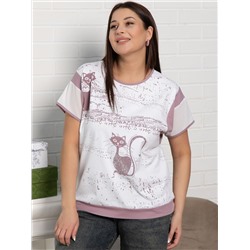 Блуза Алтея (белая/роза) Б15367-20М