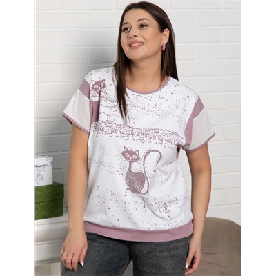 Блуза Алтея (белая/роза) Б15367-20М