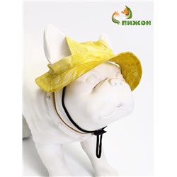 Панама для собак и кошек, размер L, ОГ - 42 см, вес 15-45 кг, жёлтая