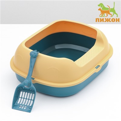 Туалет с бортом 46×38×18 см, голубой