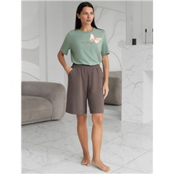 Футболка с принтом свободная эластичная из премиального хлопка