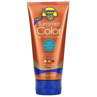 Banana Boat, Summer Color Self Tanning Lotion, Light Medium Color, 6 fl oz (177 ml)