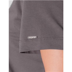 Нарядная футболка с принтом фольгой из премиального хлопка с эластаном