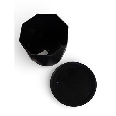 Горшок для цветов с поддоном «Призма», 4.7 л, пластиковый, графитовый