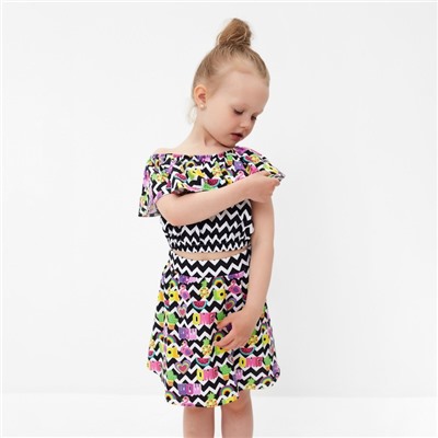 Комплект для девочки, цвет чёрный/белый, рост 104 см